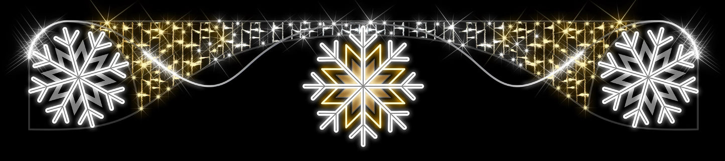 13' Long LED Streamer with 3 Snowflakes