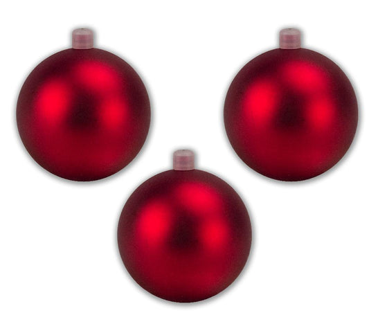 3 Pack 150mm 6" Red Matte Ball Ornament with Wire and UV Coating
