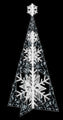 11' 3D Snowflake Tree Lit with Pure White LEDs