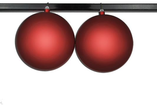 2 Pack 200mm 8" Red Matte Ball Ornament with Wire, UV Coated