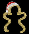 10' Tall LED Gingerbread Photo Op with Santa Hat