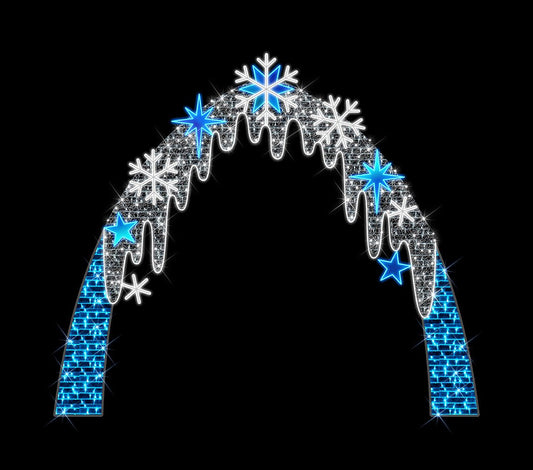 11' Tall LED Snowflake Ice arch