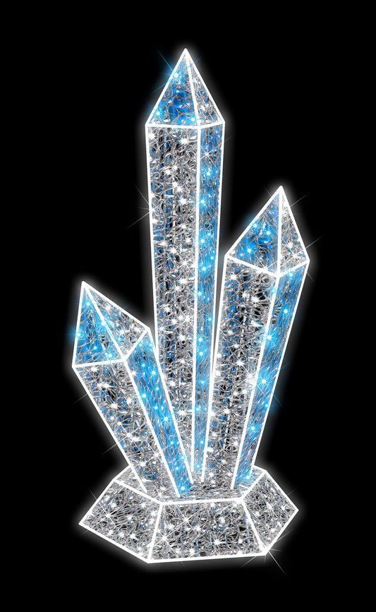 4.5' 3D Ice Spears Lit with Pure White and Aqua LEDs