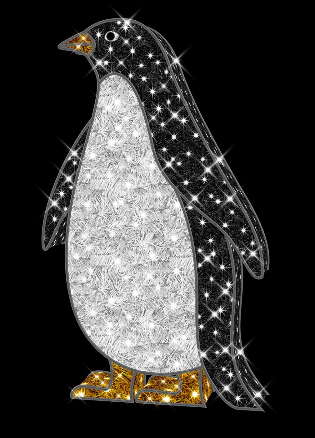 4' 3D LED Penguin Looking Left