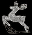 6' 3D Leaping Deer Lit with Pure White LEDs