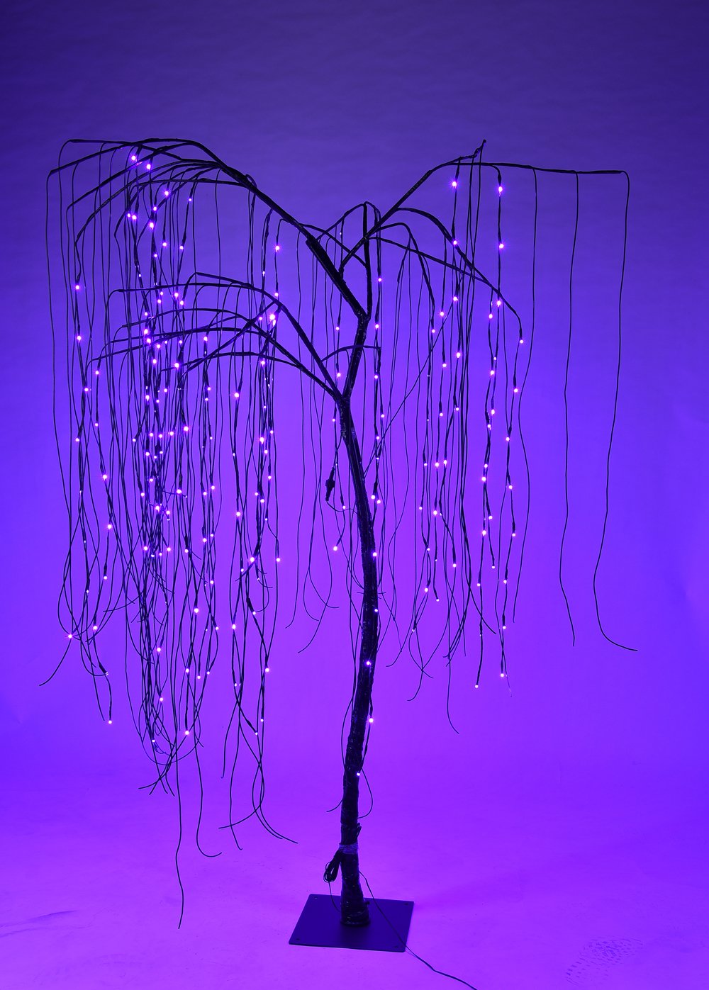 7' Halloween Willow Tree Purple LEDs