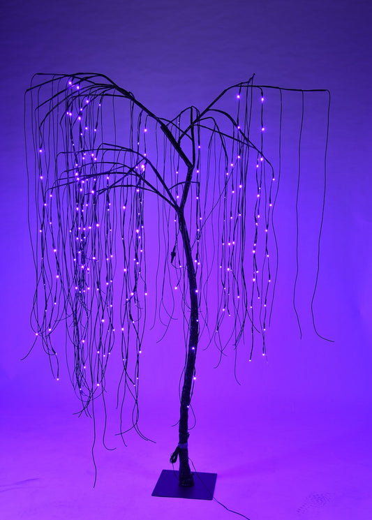 7' Halloween Willow Tree Purple LEDs