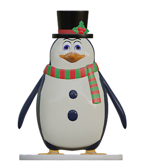 Funny Penguin with Tophat and Scarf