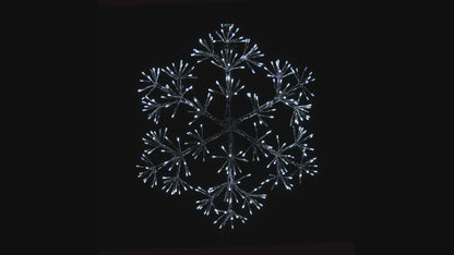 2' Silver Snowflake Wall Mount Pure White LEDs