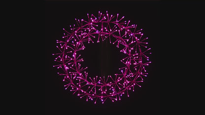 2' Pink Micro LED Wreath with Pink Frame