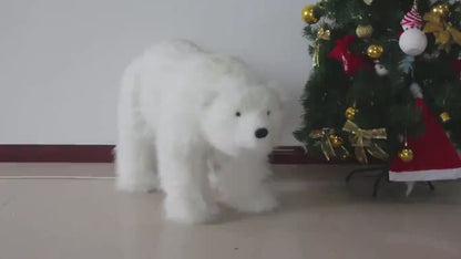 23" Animated Small Polar Bear Head moves with Music