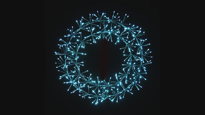 2' Teal Micro LED Wreath with Teal Frame