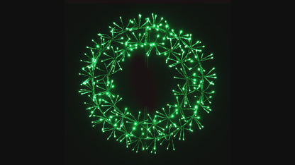 2' Green Micro LED Wreath with Green Frame