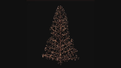 5' Warm White LED Wall Mount Tree with Gold Branches
