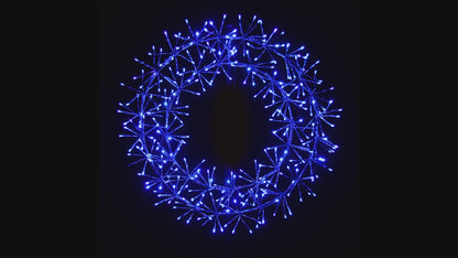 2' Blue Micro LED Wreath with Blue Frame