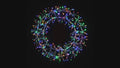 2' Multi Colored Micro LED Wreath with Silver Frame
