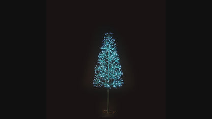 5' Teal Starburst LED Tree