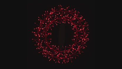2' Red Micro LED Wreath with Red Frame