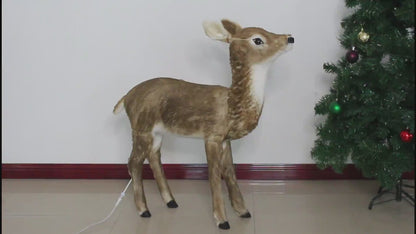 35" Animated Adult Natural Deer Head moves with Music