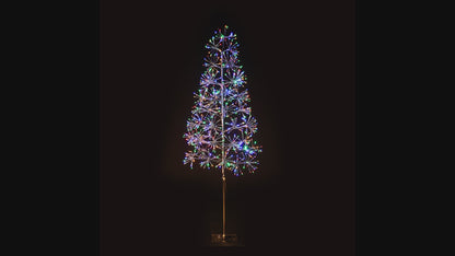 6' Multi Colored Starburst Silver Tree
