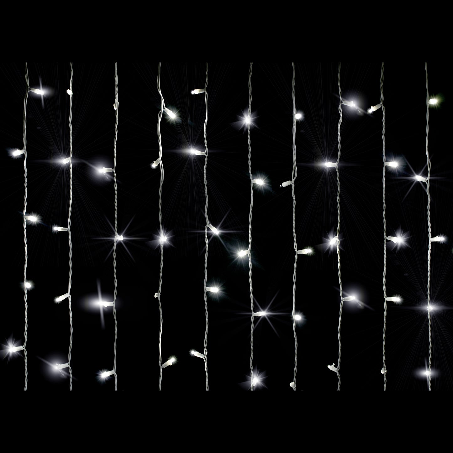 Pure White LED Curtain Lights 150 Twinkle Lights