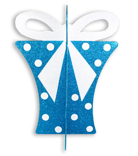 20" Aqua and White Gift Box
