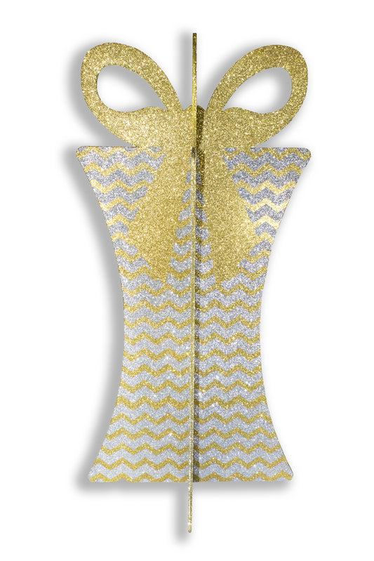 31" Gold and Silver 3D Gift Box