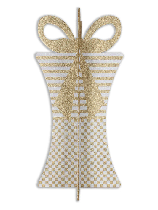 31" Gold and White Gift Box