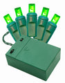 Battery Operated 5mm Green LEDs 70 Count Light Set on Green Wire