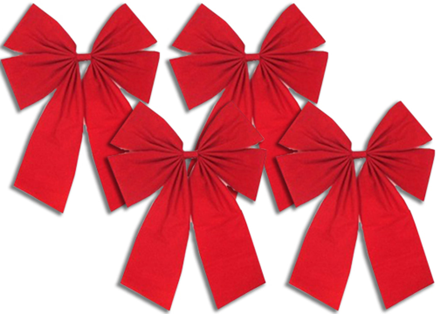 4 Pack 15.7" Red Velvet Bows