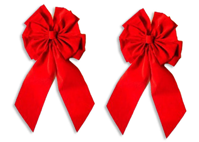 2 Pack 23" Red Velvet Bow