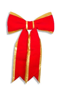 36" Red Bow with Gold Trim