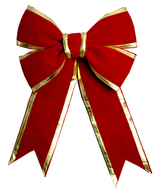 18" Red Bow with Gold Trim