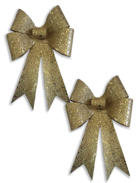 2 Pack 24" Gold Glitter Bow