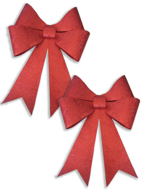 2 Pack 24" Red Glitter Bow