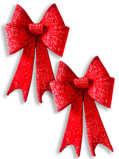 2 Pack 18" Red Mesh Bow