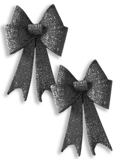 2 Pack 18" Silver Mesh Bow