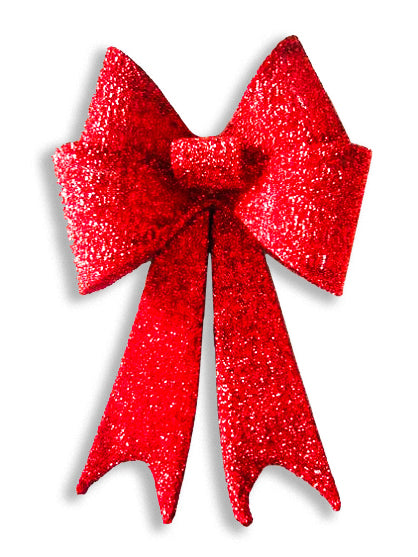 30" Red Glitter Mesh Bow