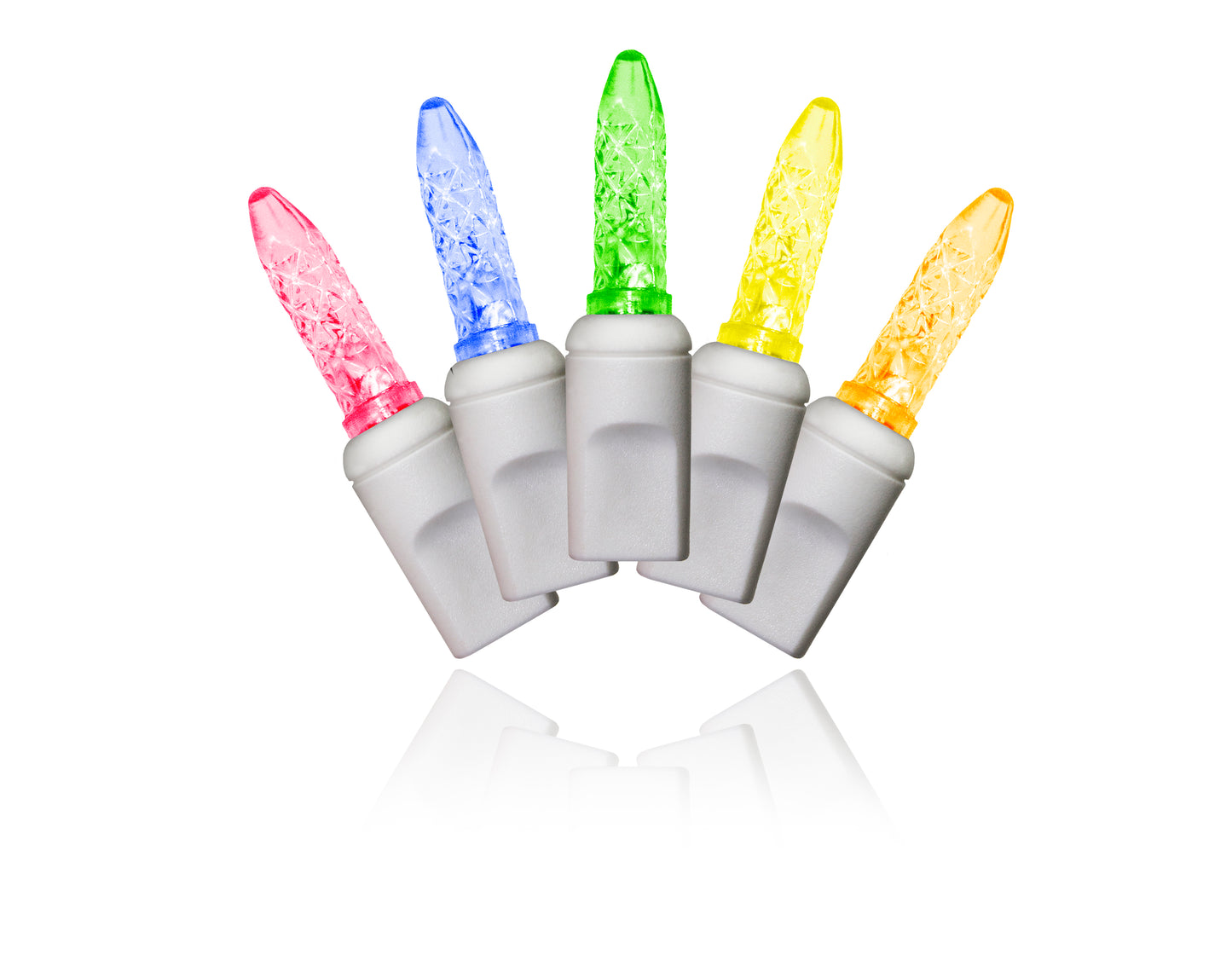 Commercial M5 LED Icicle Lights Multi Color 6" Spacing White Wire