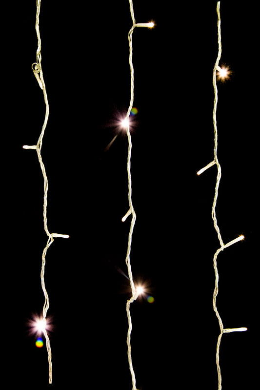 Commercial 50 3mm Warm White LEDs 4" Spacing on Clear Wire