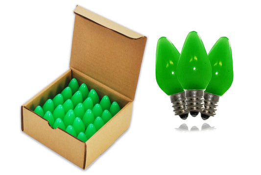 25 Pack of C7 Frosted Green LED Retrofit Bulb