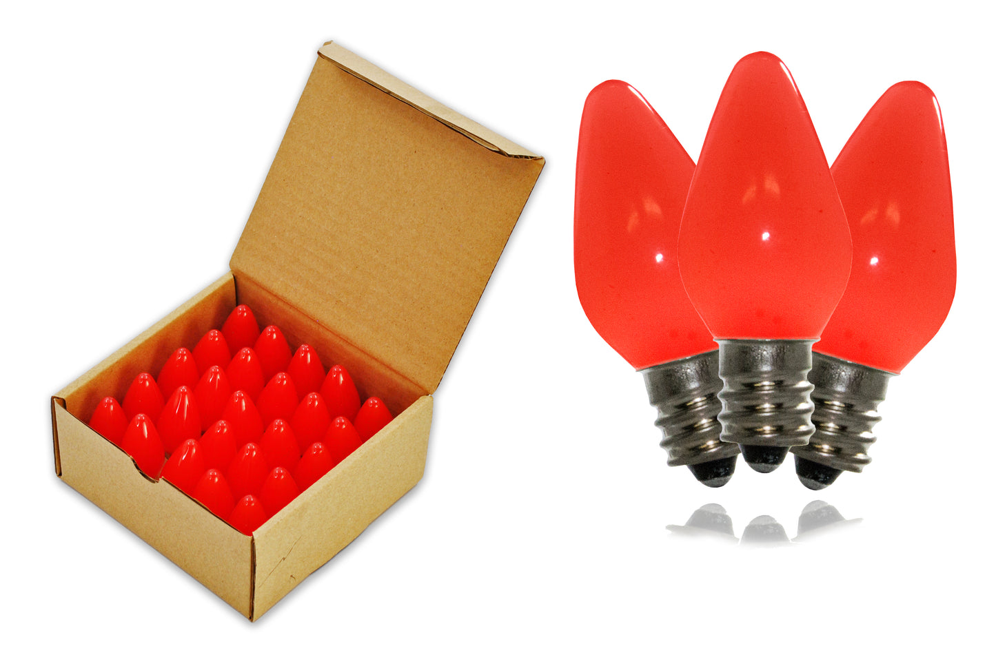 25 Pack of C7 Frosted Red LED Retrofit Bulb