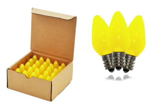 25 Pack of C7 Frosted Yellow LED Retrofit Bulb