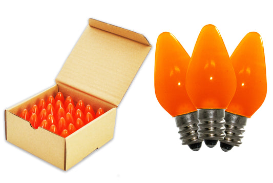 25 Pack of C7 Orange Frosted Dimmable SMD LED Retrofit Bulbs