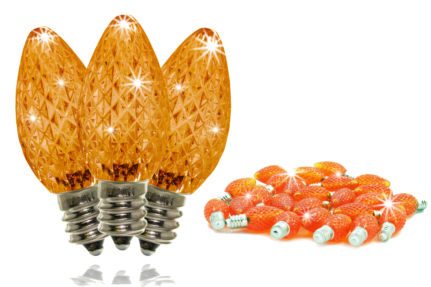 25 Pack of C7 Orange Twinkle Dimmable SMD LED Retrofit Bulbs