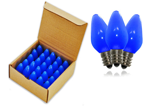 25 Pack of C7 SMD Frosted Blue Retrofit Replacement Bulbs