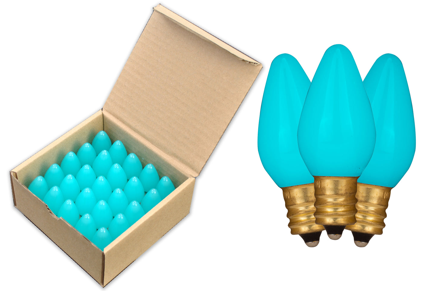 25 Pack of C7 SMD Frosted Teal Retrofit Replacement Bulbs