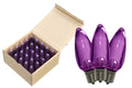 25 Pack of C9 Dimmable Smooth Purple LED Retrofit Bulbs