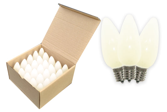 25 Pack of C9 Warm White Frosted Dimmable LED Retrofit Bulbs