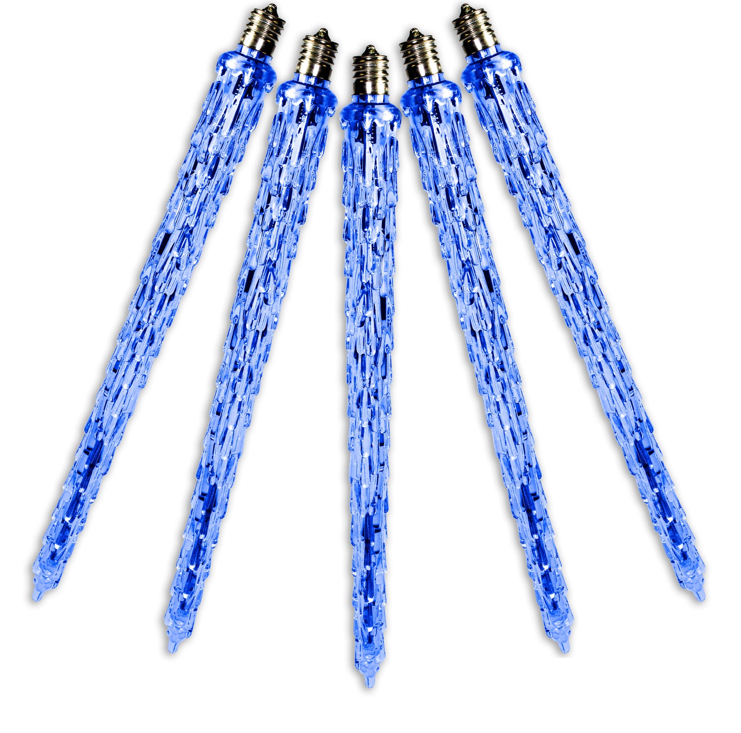 5 Pack of 11" Blue Icicle with Pure White LED Lights